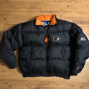 Vintage Down Filled Pro Player Philadelphia Flyers Puffer Jacket Men's XL